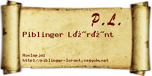 Piblinger Lóránt névjegykártya